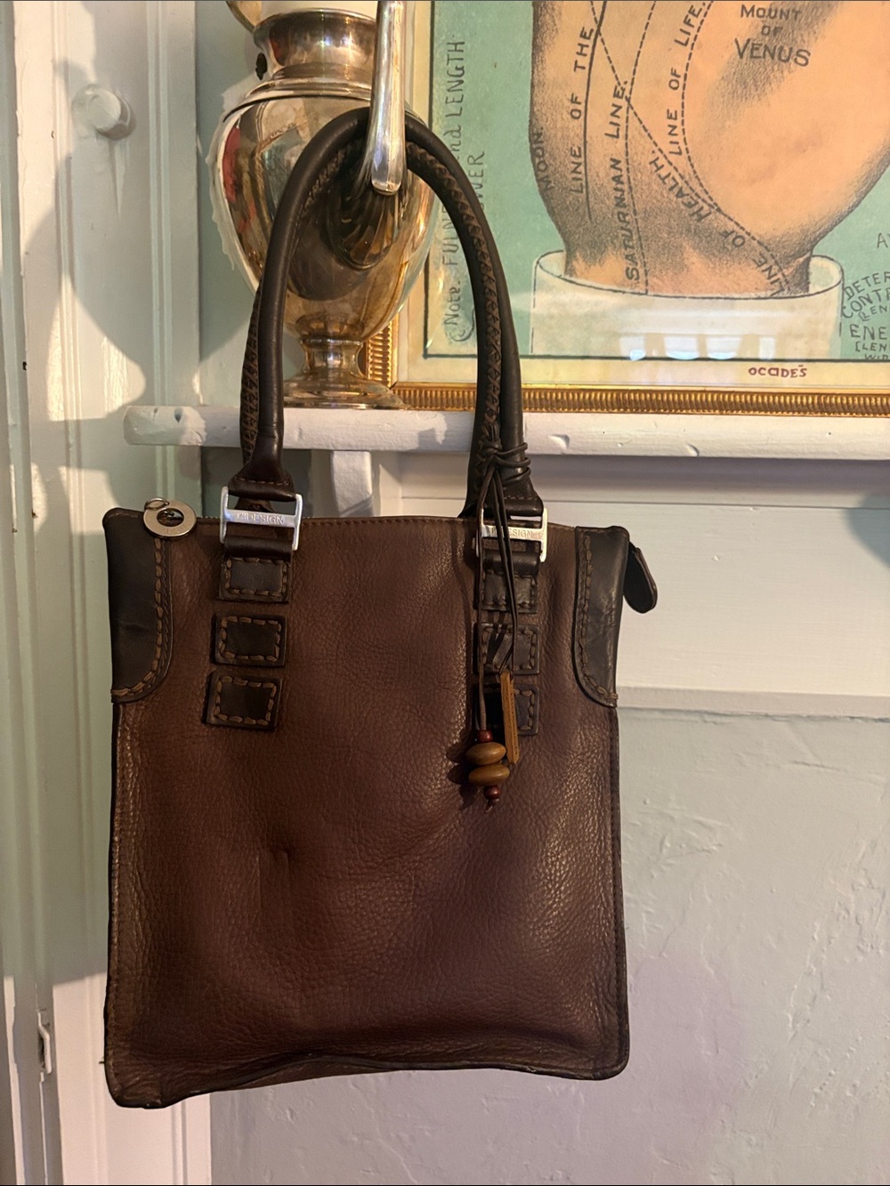 Hidesign brown leather bag Y2K